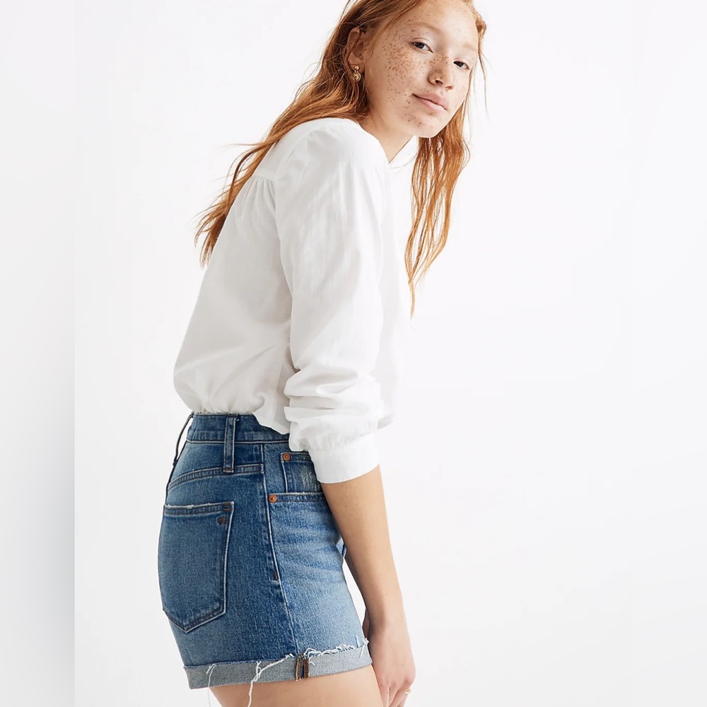 Madewell High-Rise Denim Jean Shorts in Malden Wash size 26 EUC - Picture 3 of 11